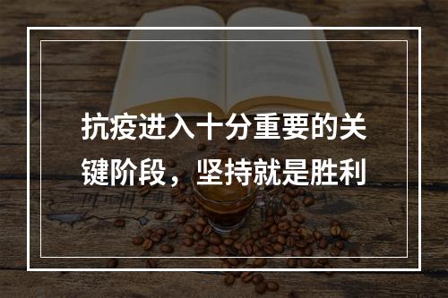 抗疫进入十分重要的关键阶段，坚持就是胜利