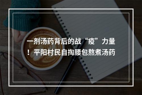 一剂汤药背后的战“疫”力量！平阳村民自掏腰包熬煮汤药