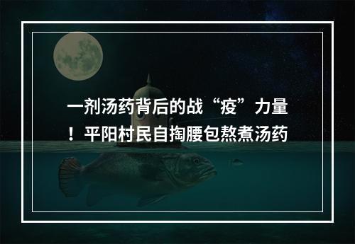 一剂汤药背后的战“疫”力量！平阳村民自掏腰包熬煮汤药