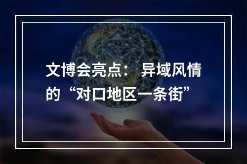 文博会亮点： 异域风情的“对口地区一条街”