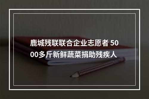 鹿城残联联合企业志愿者 5000多斤新鲜蔬菜捐助残疾人