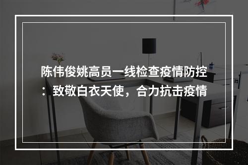 陈伟俊姚高员一线检查疫情防控：致敬白衣天使，合力抗击疫情