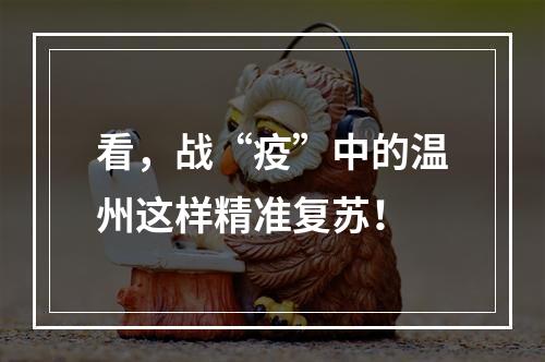 看，战“疫”中的温州这样精准复苏！