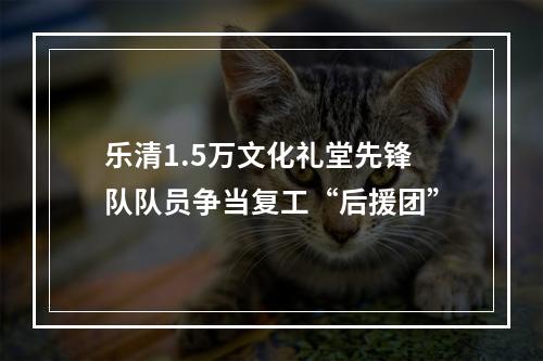 乐清1.5万文化礼堂先锋队队员争当复工“后援团”