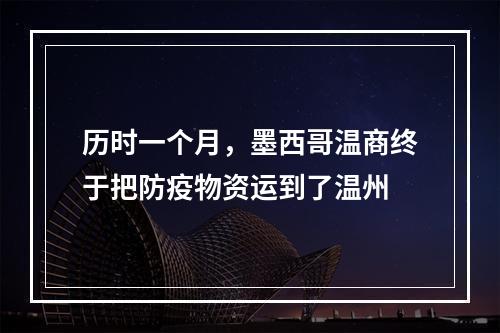 历时一个月，墨西哥温商终于把防疫物资运到了温州