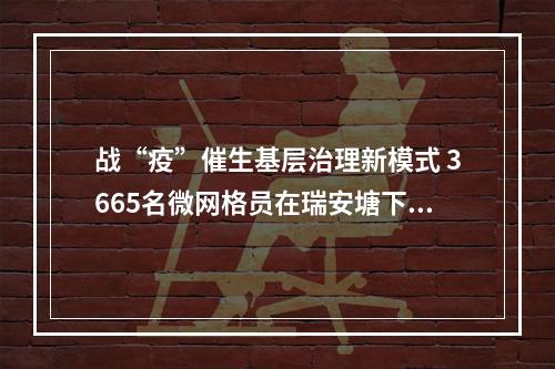 战“疫”催生基层治理新模式 3665名微网格员在瑞安塘下上岗