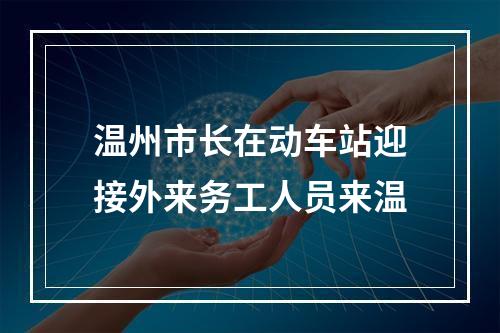 温州市长在动车站迎接外来务工人员来温