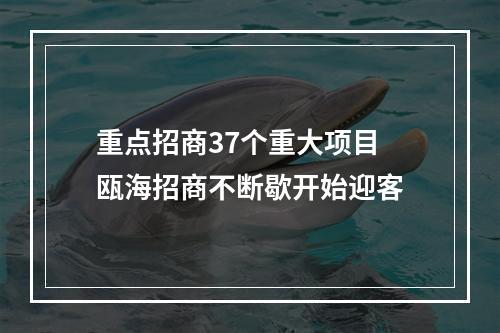 重点招商37个重大项目 瓯海招商不断歇开始迎客