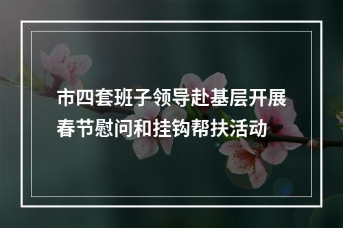 市四套班子领导赴基层开展春节慰问和挂钩帮扶活动
