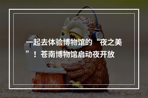一起去体验博物馆的“夜之美”！苍南博物馆启动夜开放