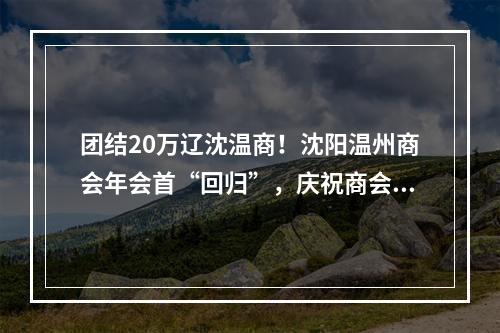 团结20万辽沈温商！沈阳温州商会年会首“回归”，庆祝商会成立20周年