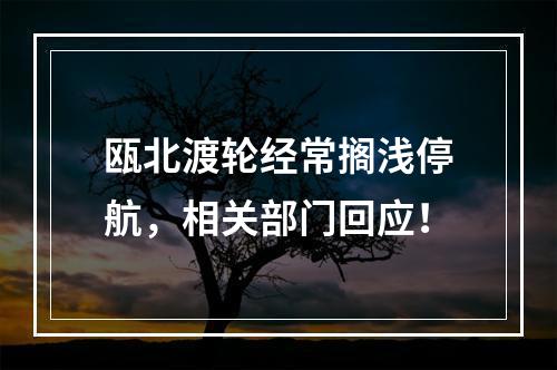 瓯北渡轮经常搁浅停航，相关部门回应！