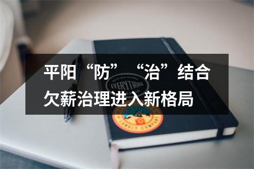 平阳“防”“治”结合欠薪治理进入新格局