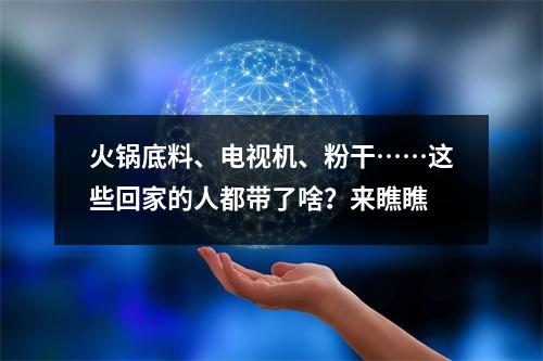 火锅底料、电视机、粉干……这些回家的人都带了啥？来瞧瞧