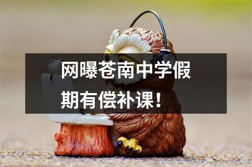 网曝苍南中学假期有偿补课！