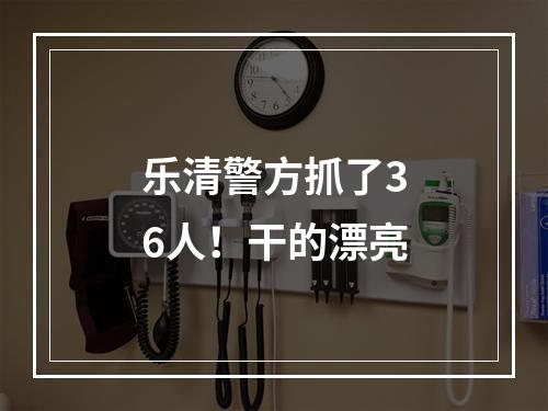 乐清警方抓了36人！干的漂亮