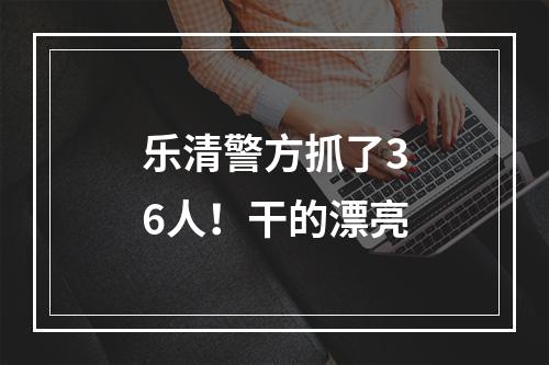 乐清警方抓了36人！干的漂亮