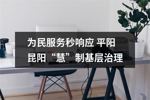 为民服务秒响应 平阳昆阳“慧”制基层治理