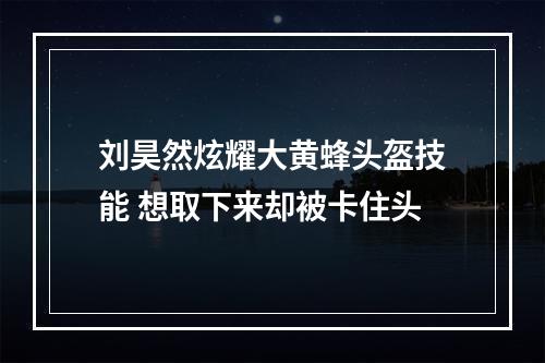 刘昊然炫耀大黄蜂头盔技能 想取下来却被卡住头