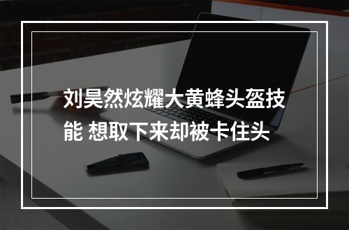 刘昊然炫耀大黄蜂头盔技能 想取下来却被卡住头