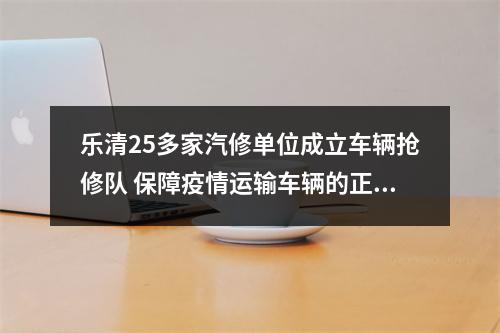 乐清25多家汽修单位成立车辆抢修队 保障疫情运输车辆的正常投入
