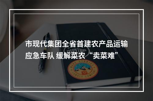 市现代集团全省首建农产品运输应急车队 缓解菜农“卖菜难”