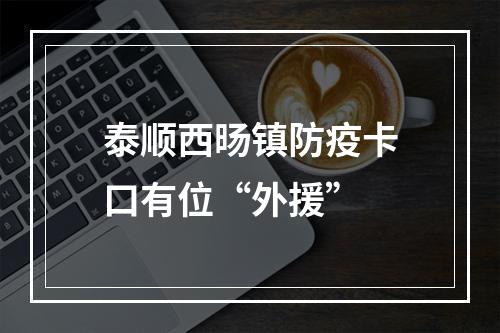 泰顺西旸镇防疫卡口有位“外援”