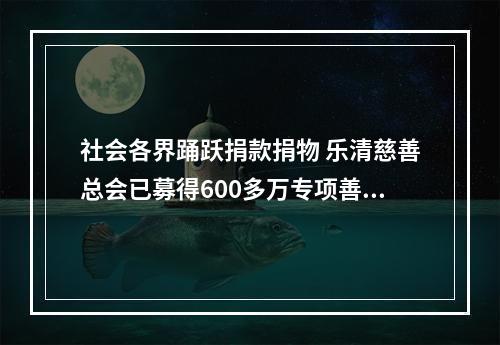 社会各界踊跃捐款捐物 乐清慈善总会已募得600多万专项善款
