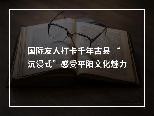国际友人打卡千年古县 “沉浸式”感受平阳文化魅力