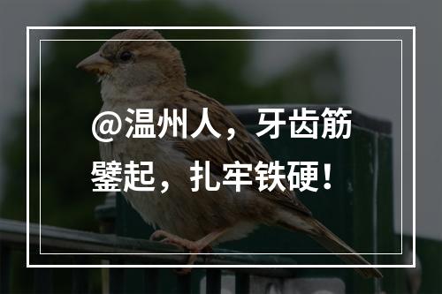 @温州人，牙齿筋鐾起，扎牢铁硬！