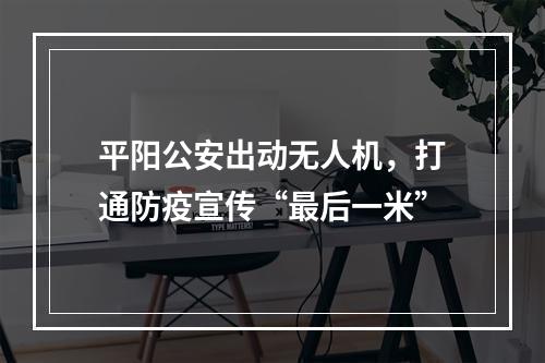 平阳公安出动无人机，打通防疫宣传“最后一米”