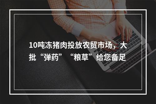 10吨冻猪肉投放农贸市场，大批“弹药”“粮草”给您备足