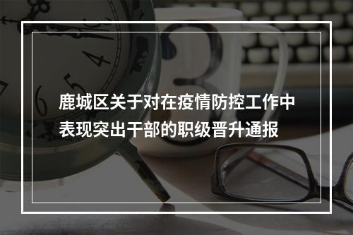 鹿城区关于对在疫情防控工作中表现突出干部的职级晋升通报