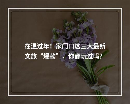 在温过年！家门口这三大最新文旅“爆款”，你都玩过吗？