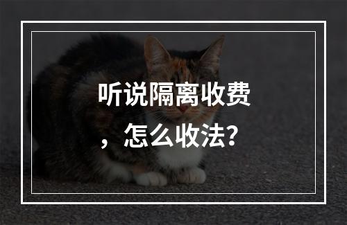听说隔离收费，怎么收法？