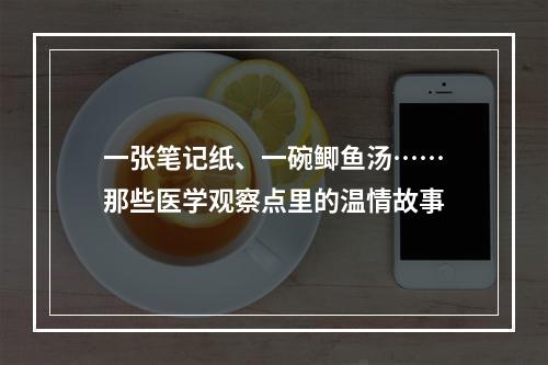 一张笔记纸、一碗鲫鱼汤……那些医学观察点里的温情故事