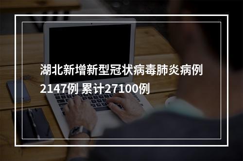 湖北新增新型冠状病毒肺炎病例2147例 累计27100例