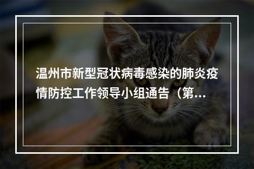 温州市新型冠状病毒感染的肺炎疫情防控工作领导小组通告（第5号）
