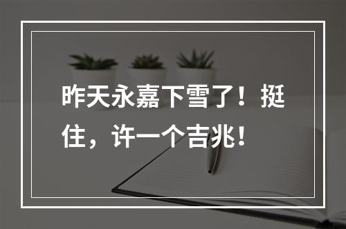 昨天永嘉下雪了！挺住，许一个吉兆！