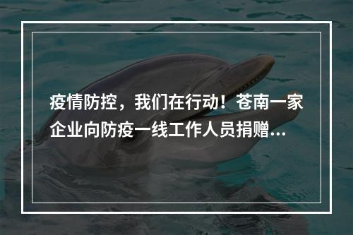 疫情防控，我们在行动！苍南一家企业向防疫一线工作人员捐赠1.32万件口罩！