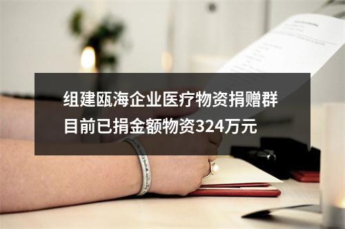 组建瓯海企业医疗物资捐赠群 目前已捐金额物资324万元