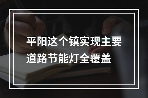 平阳这个镇实现主要道路节能灯全覆盖