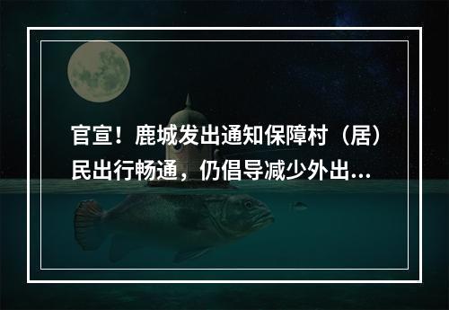 官宣！鹿城发出通知保障村（居）民出行畅通，仍倡导减少外出！持“绿码”且 ...
