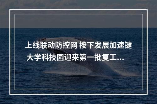 上线联动防控网 按下发展加速键 大学科技园迎来第一批复工企业