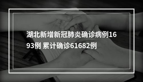 湖北新增新冠肺炎确诊病例1693例 累计确诊61682例