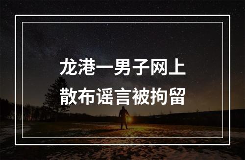龙港一男子网上散布谣言被拘留