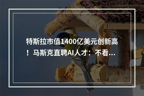 特斯拉市值1400亿美元创新高！马斯克直聘AI人才：不看学历看能力