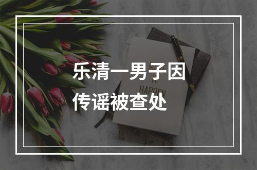乐清一男子因传谣被查处