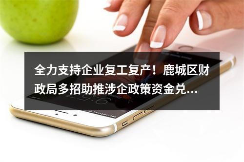 全力支持企业复工复产！鹿城区财政局多招助推涉企政策资金兑现