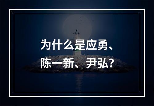 为什么是应勇、陈一新、尹弘？
